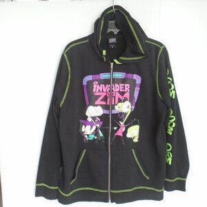 Nickelodeon Invader Zim Gir Doom Full-Zip Hoodie Jacket Mens Size XL Black